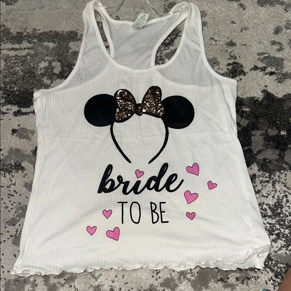 Disney primark Bride To Be Tank Top with Bow and Hearts
